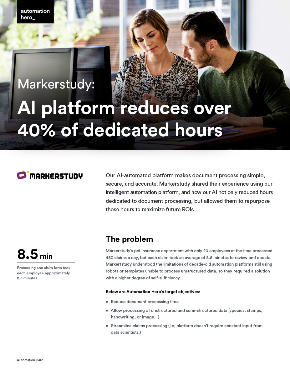Markerstudy: AI platform reduces over 40% of dedicated hours
