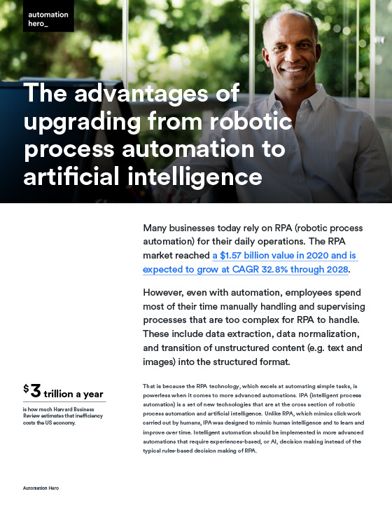 The advantages of upgrading from robotic process automation to a