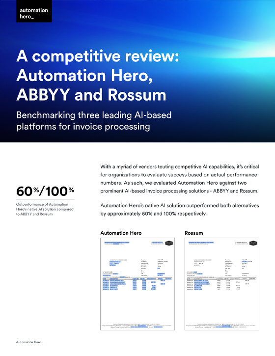 A competitive review: Automation Hero, ABBYY, and Rossum