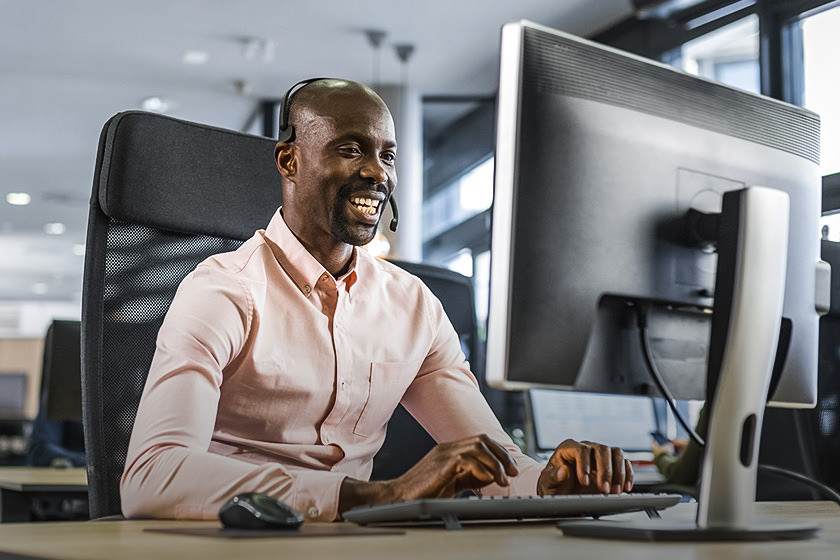 Customer service representatives working in call centre